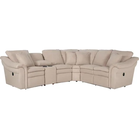 5 Pc Power Reclining Sectional Sofa with Cupholders and RAS Recliner